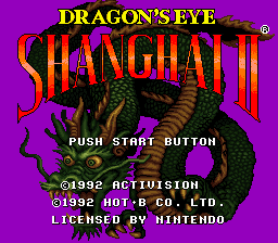 Shanghai II - Dragon's Eye (USA) Title Screen